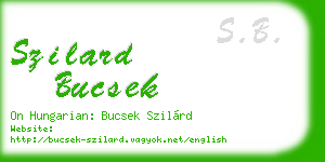 szilard bucsek business card