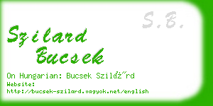 szilard bucsek business card
